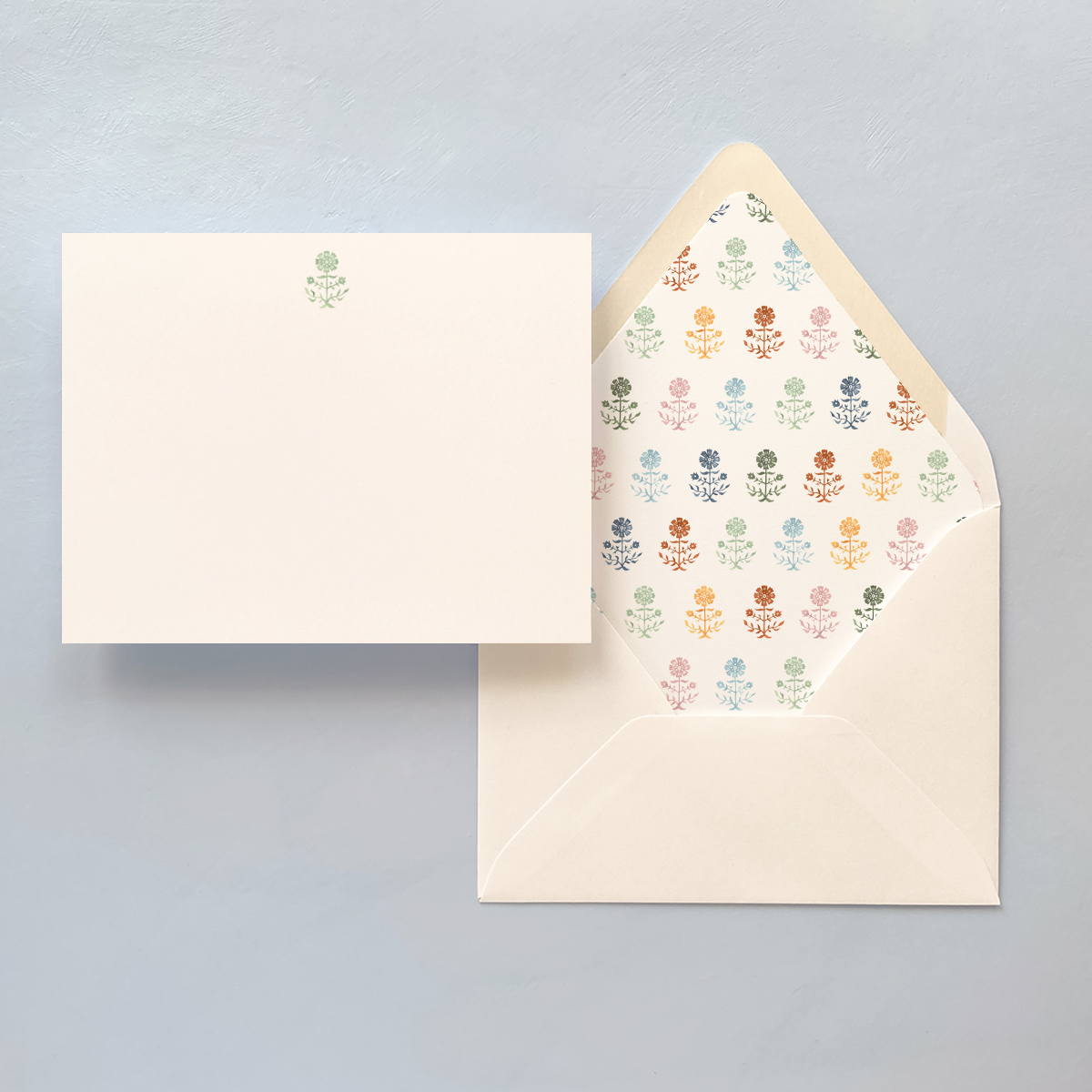 Notecard with Gerbera motif and envelope