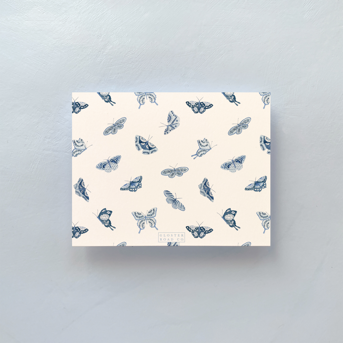 Porcelain Butterfly Border Notecard Set