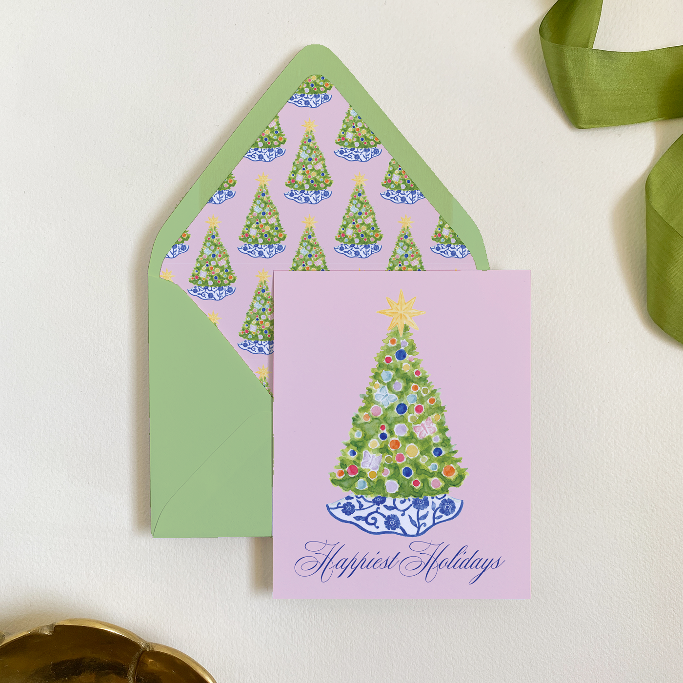Baubles and Butterflies Folded Greeting Card Set