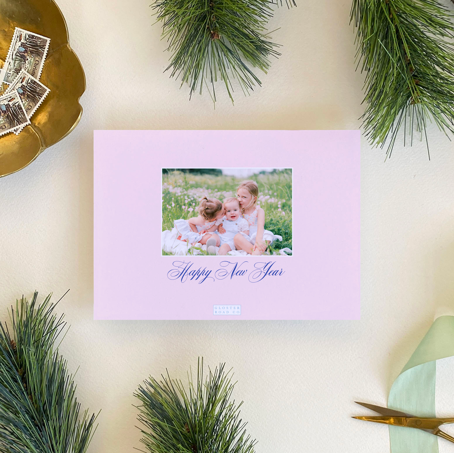 Baubles and Butterflies Holiday Card, Landscape