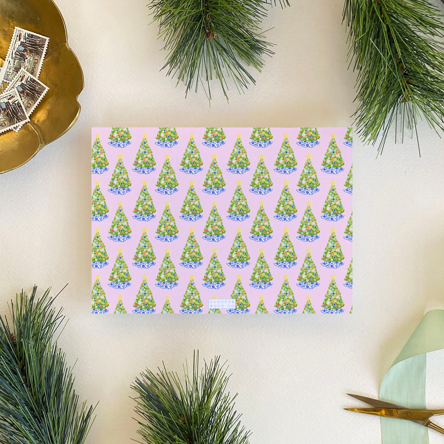 Baubles and Butterflies Holiday Card, Landscape