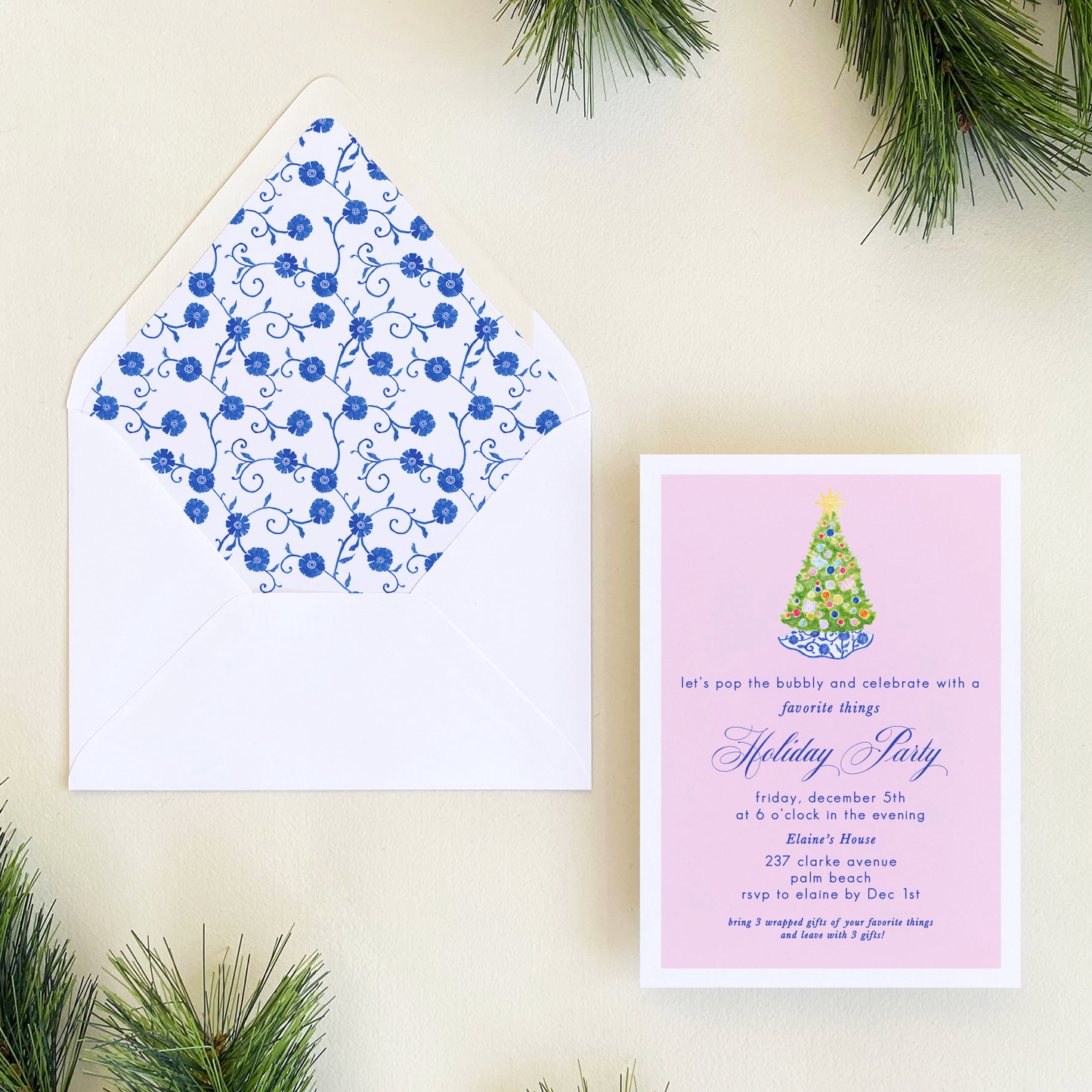 Baubles and Butterflies Invitation