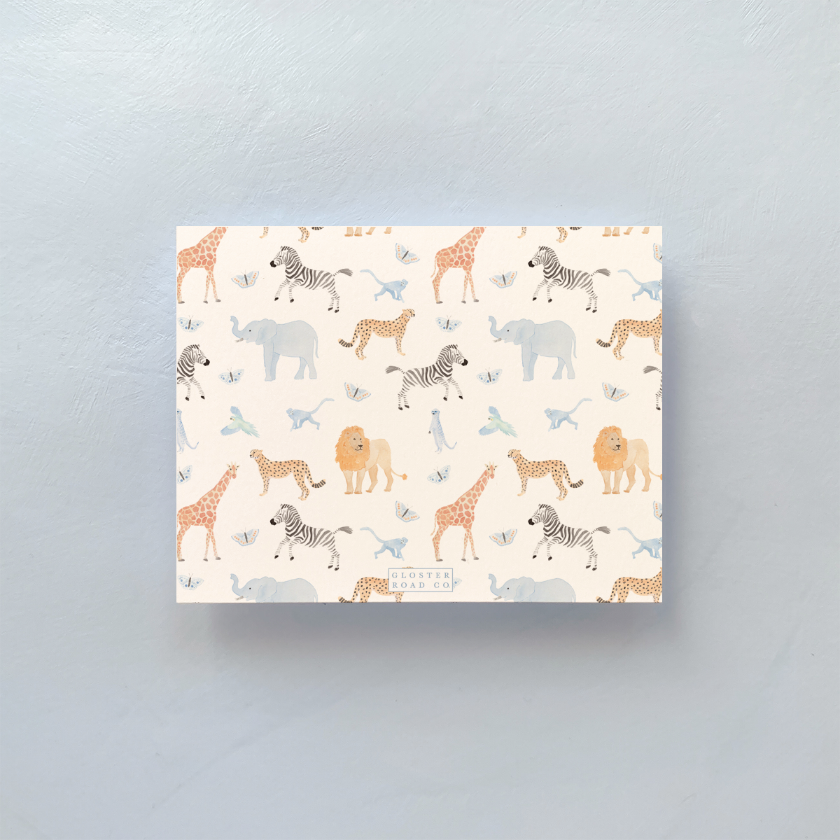 Blue Pastel Animal Notecard Set