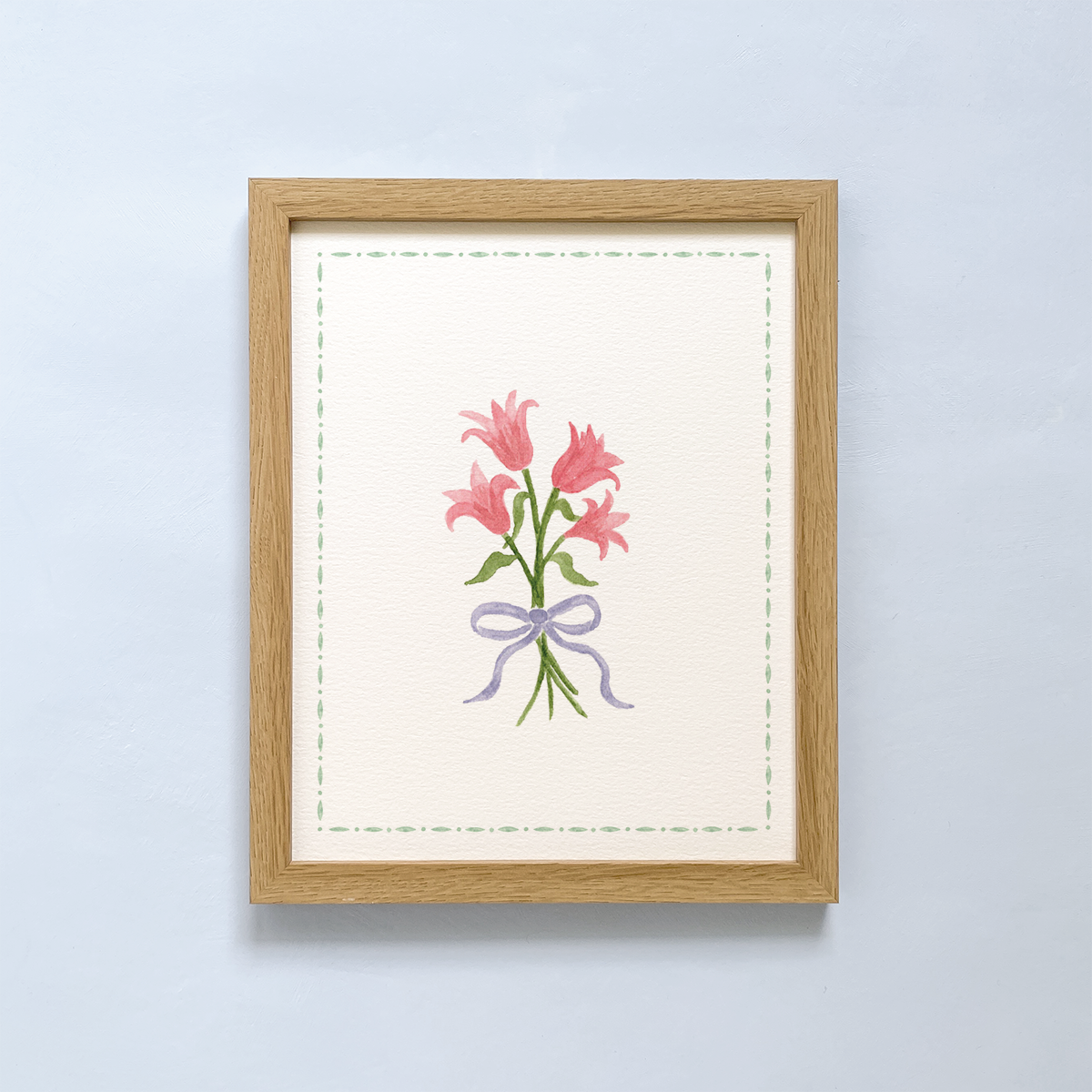 art print with lily bouquet