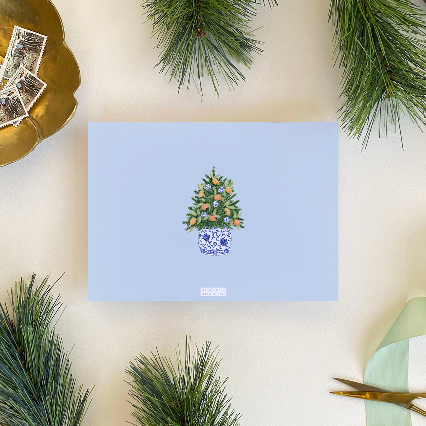 Citrus Garland Holiday Card, Landscape