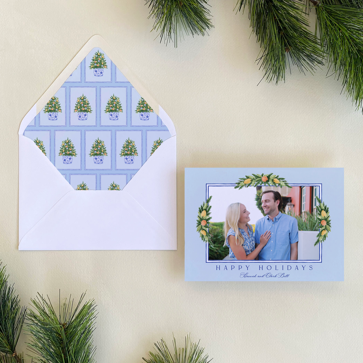 Citrus Garland Holiday Card, Landscape