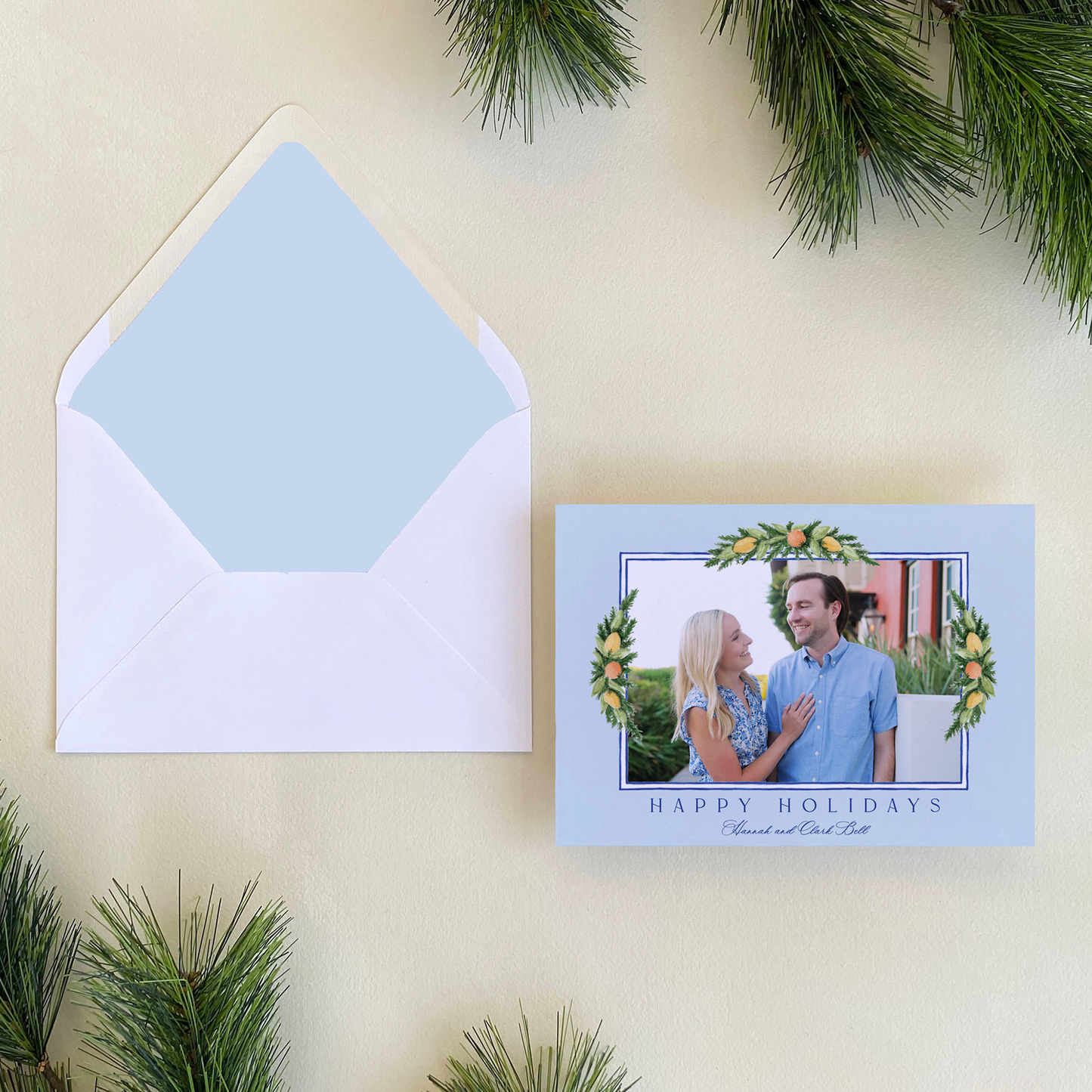 Citrus Garland Holiday Card, Landscape