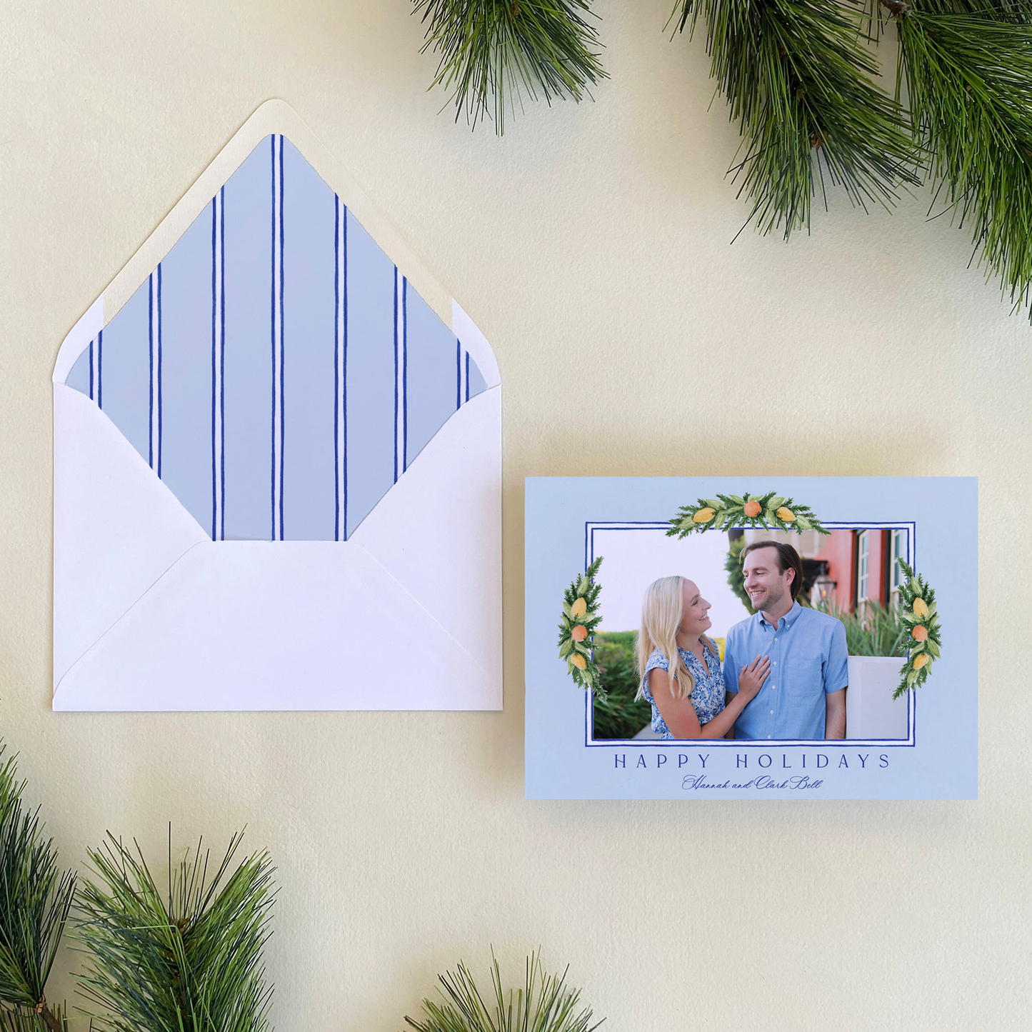 Citrus Garland Holiday Card, Landscape