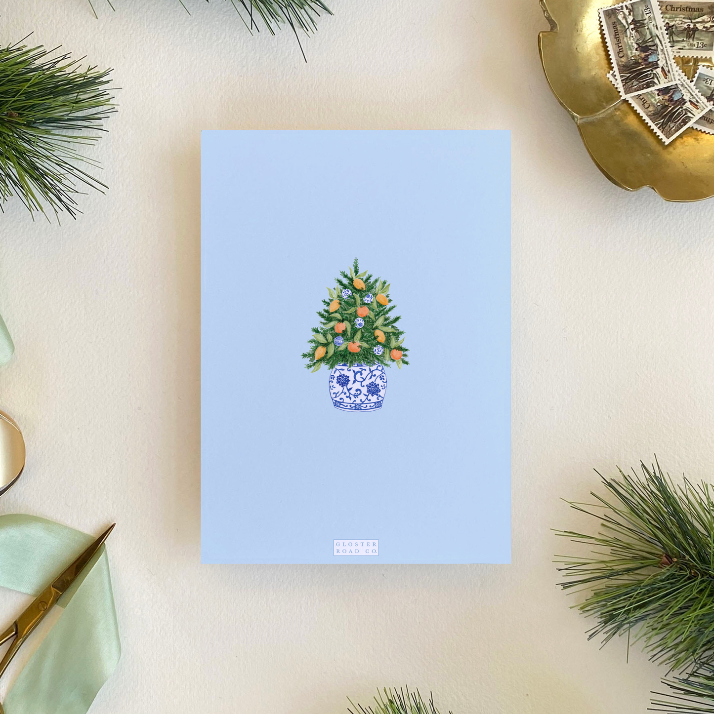 Citrus Garland Holiday Card, Portrait