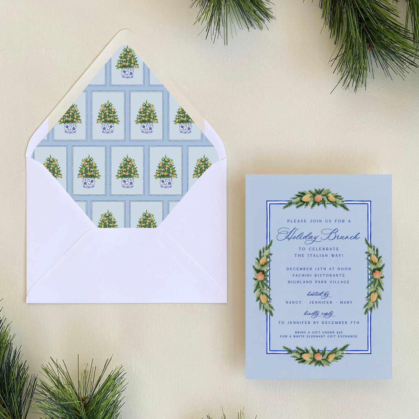 Citrus Garland Invitation