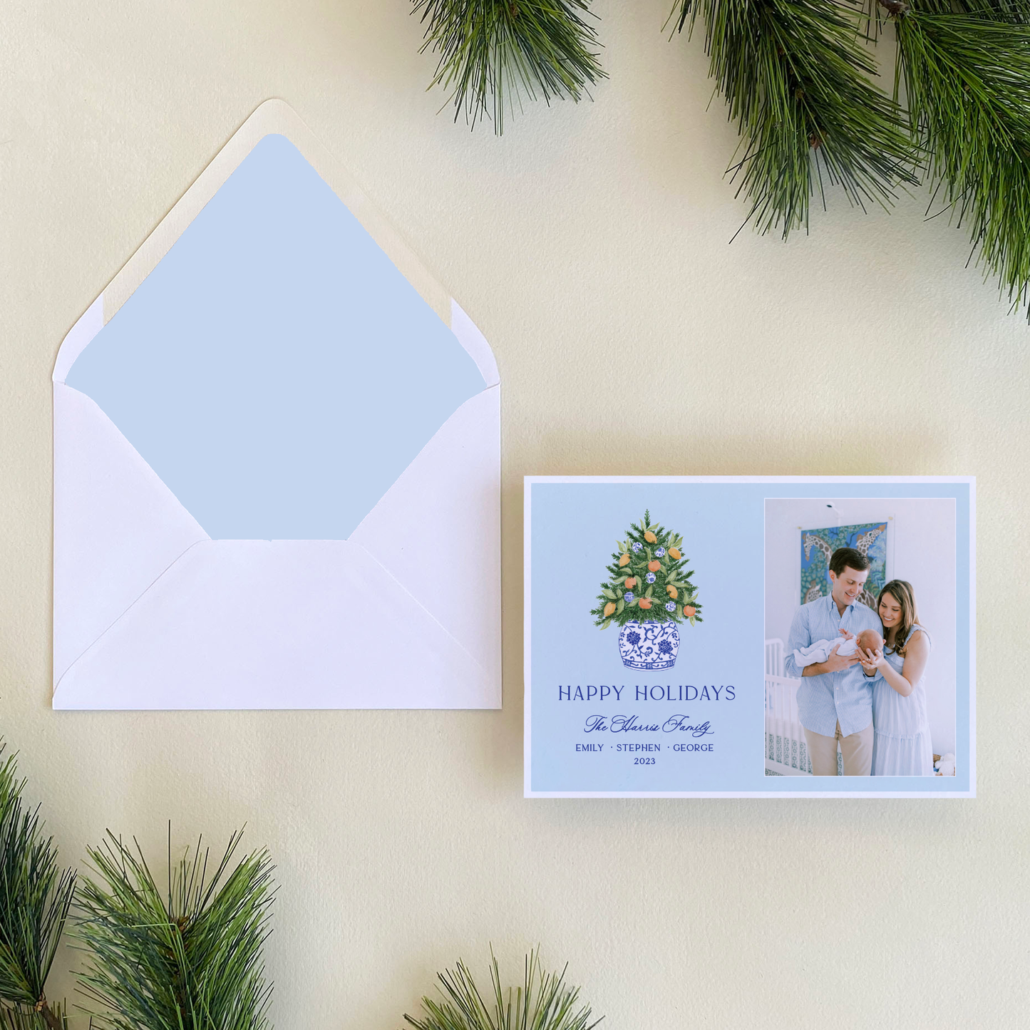 Citrus Tree Holiday Card, Landscape