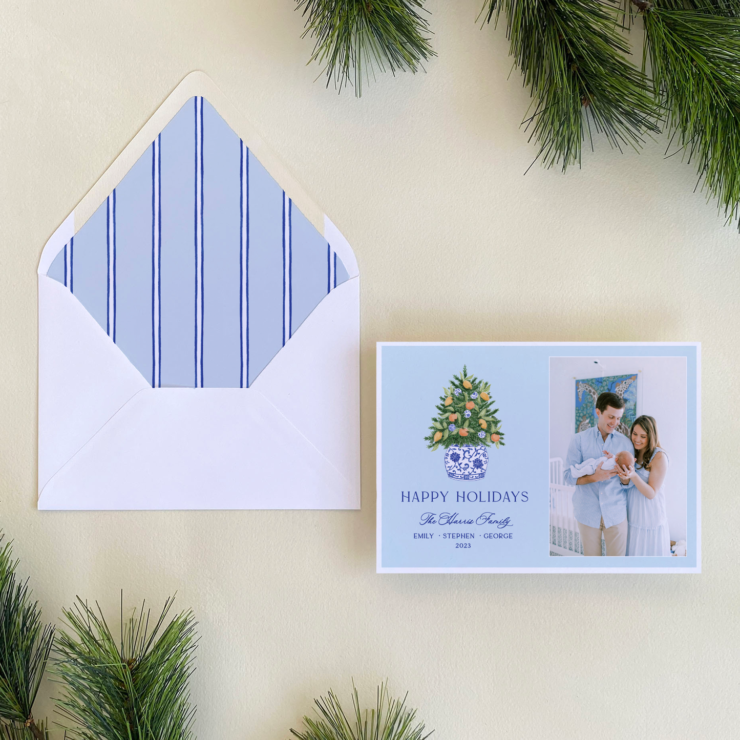Citrus Tree Holiday Card, Landscape