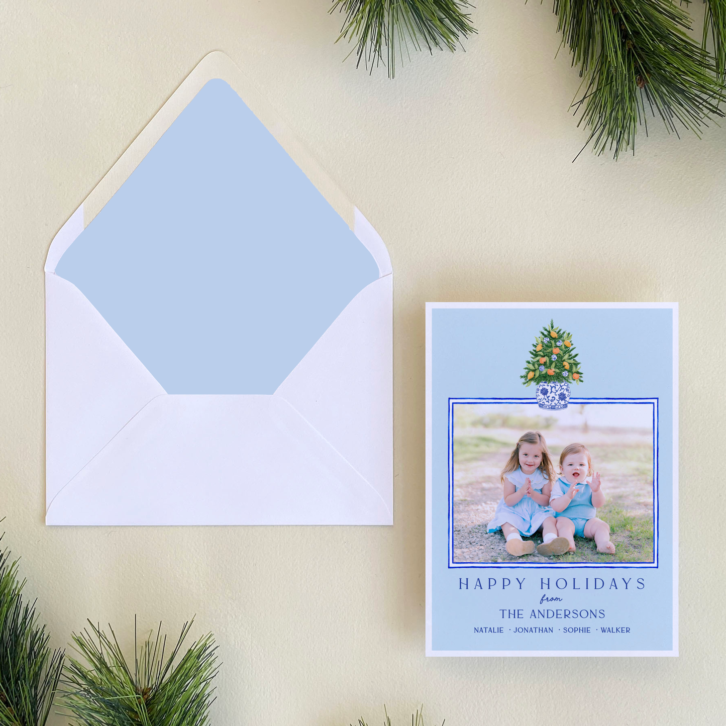 Citrus Tree Holiday Card, Portrait