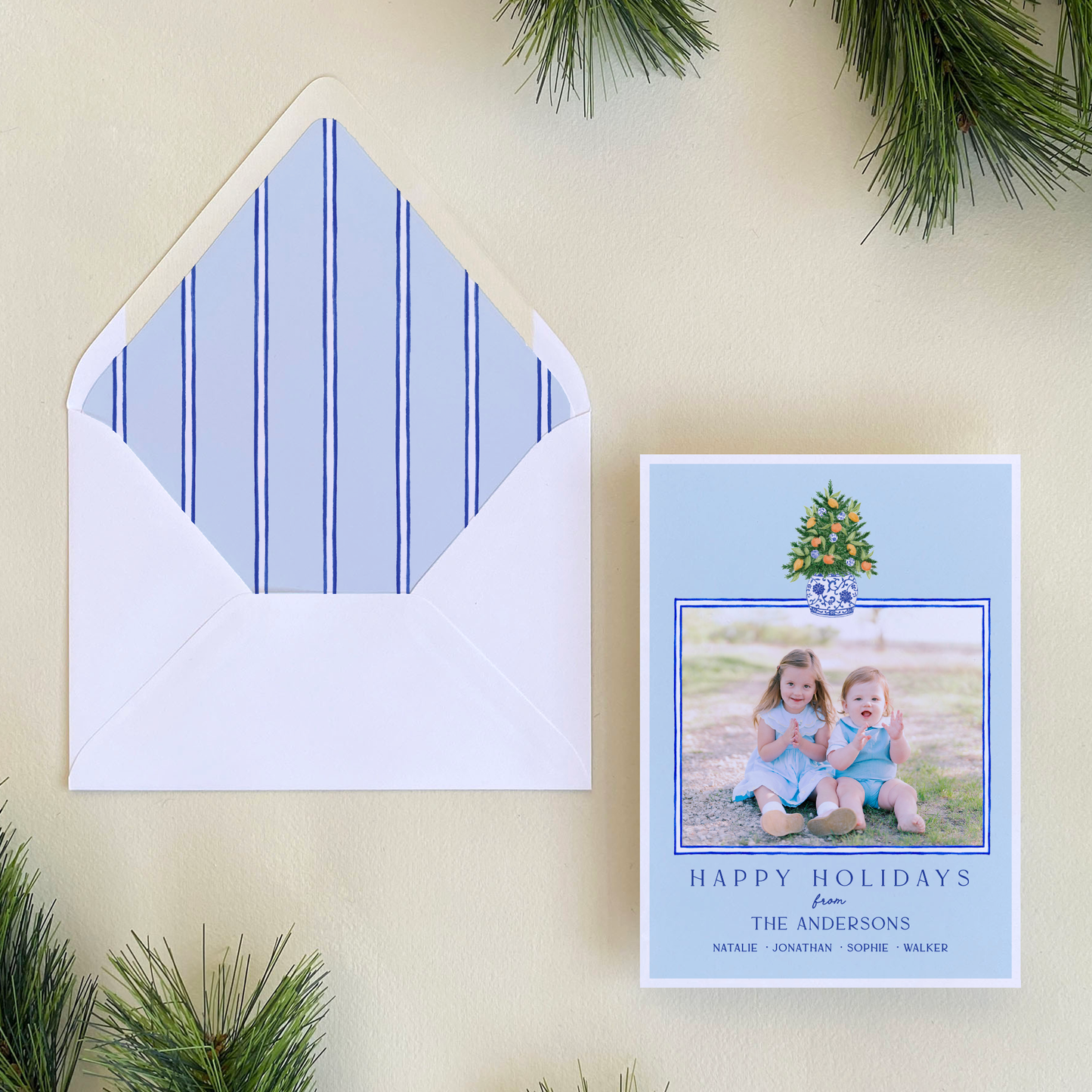 Citrus Tree Holiday Card, Portrait
