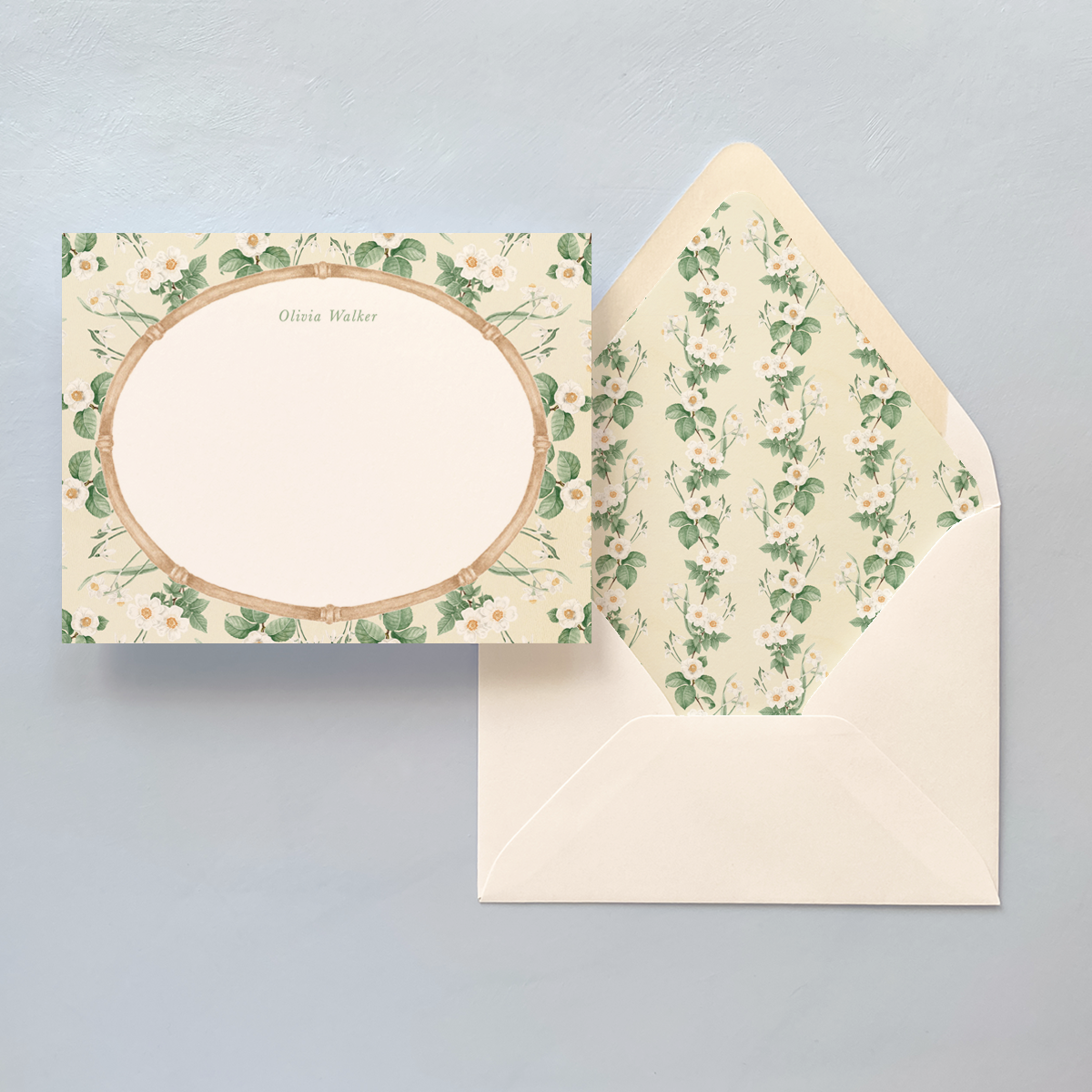 Camelia pattern notecard