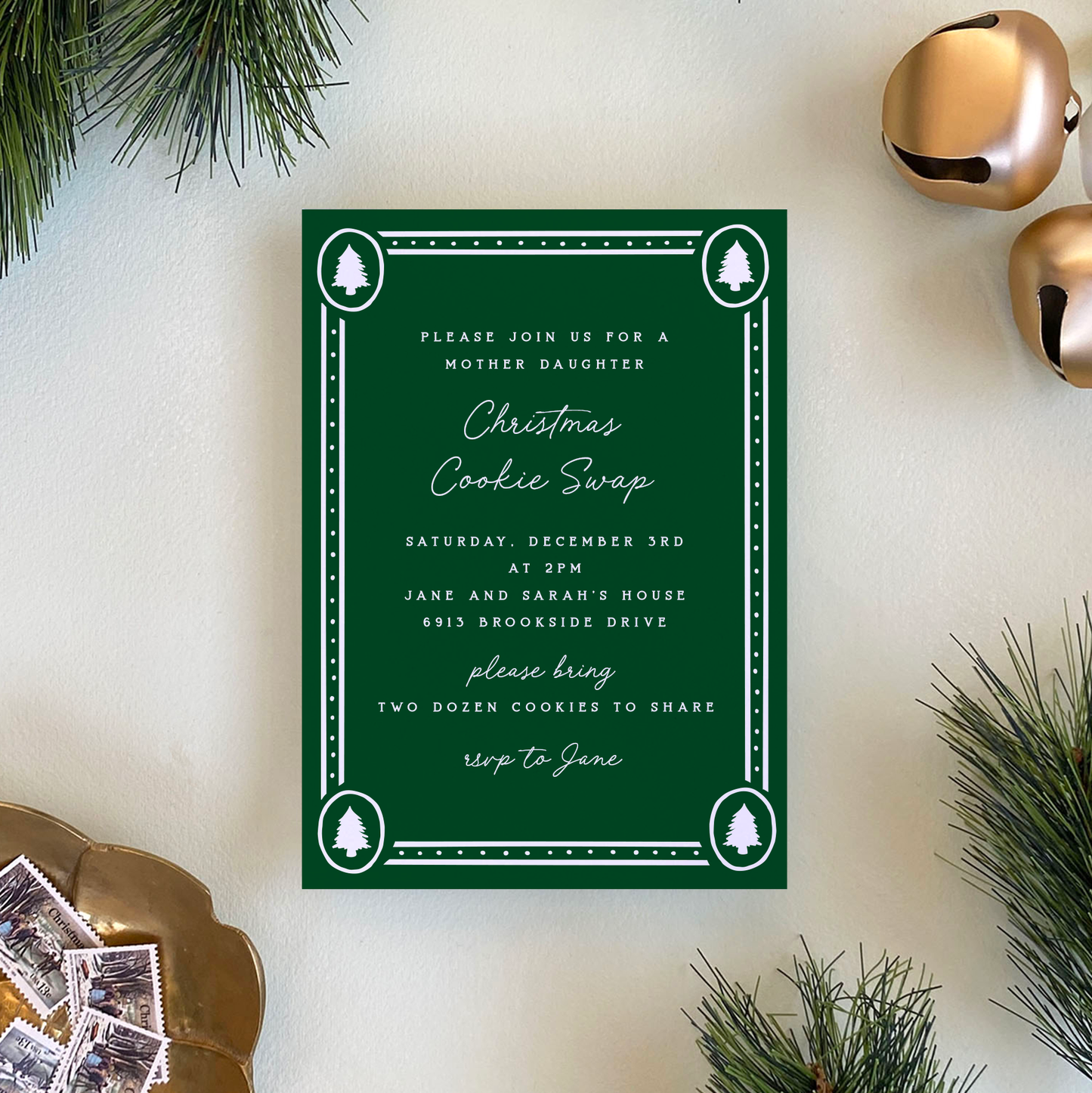 Dotted Pine Invitation, Forest