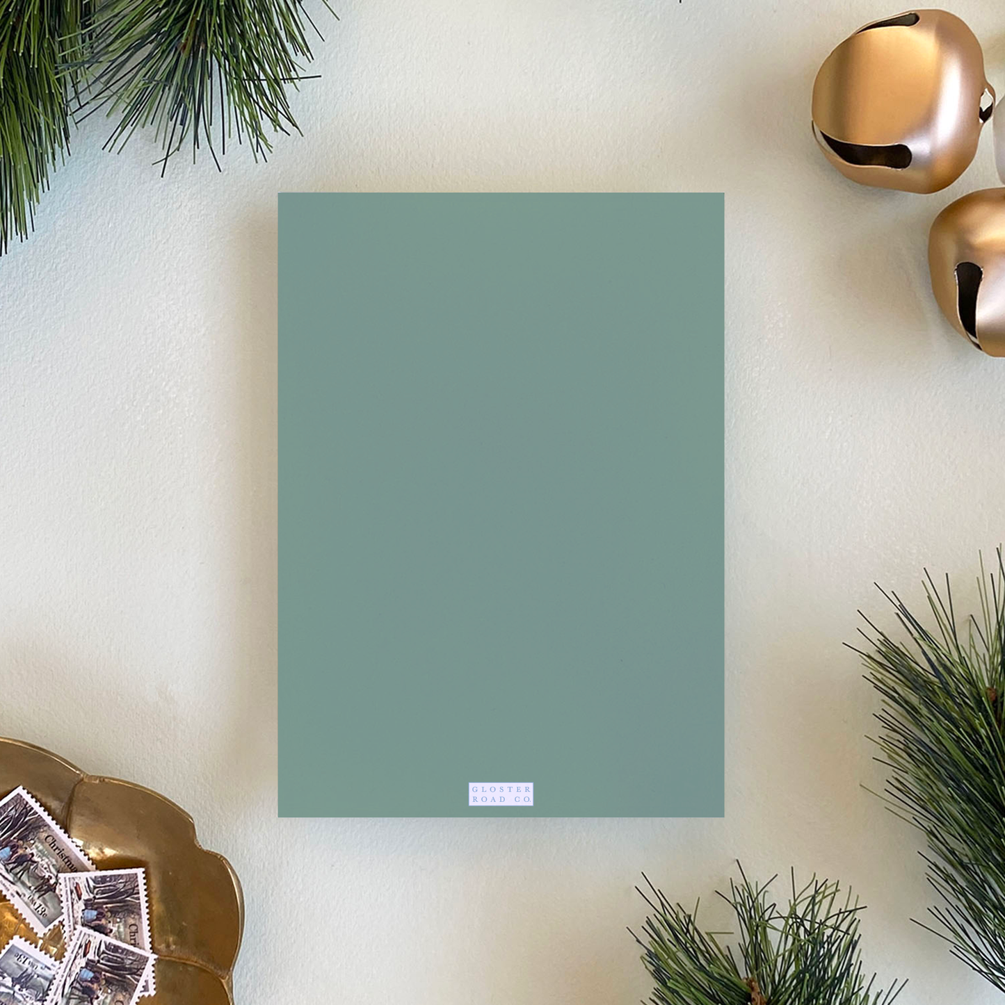 Dotted Pine Invitation, Evergreen Fog