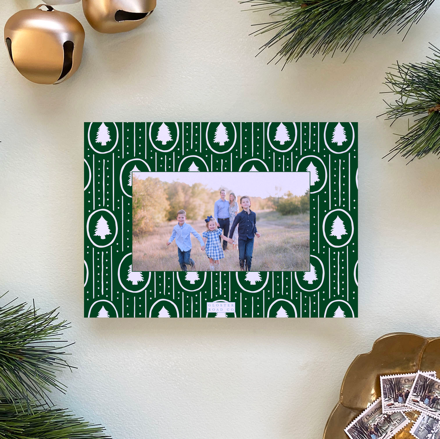 Dotted Pine Holiday Card, Forest - Landscape