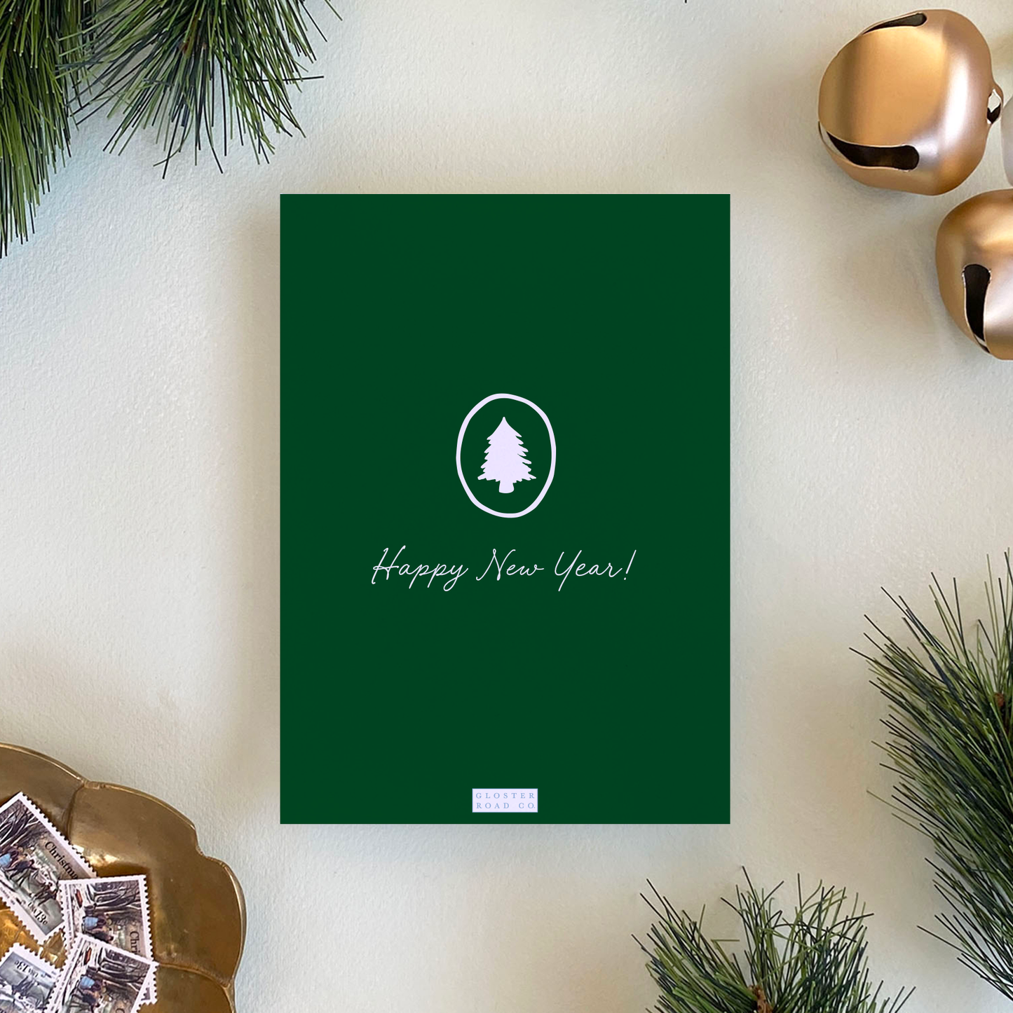 Dotted Pine Holiday Card, Forest - Portrait
