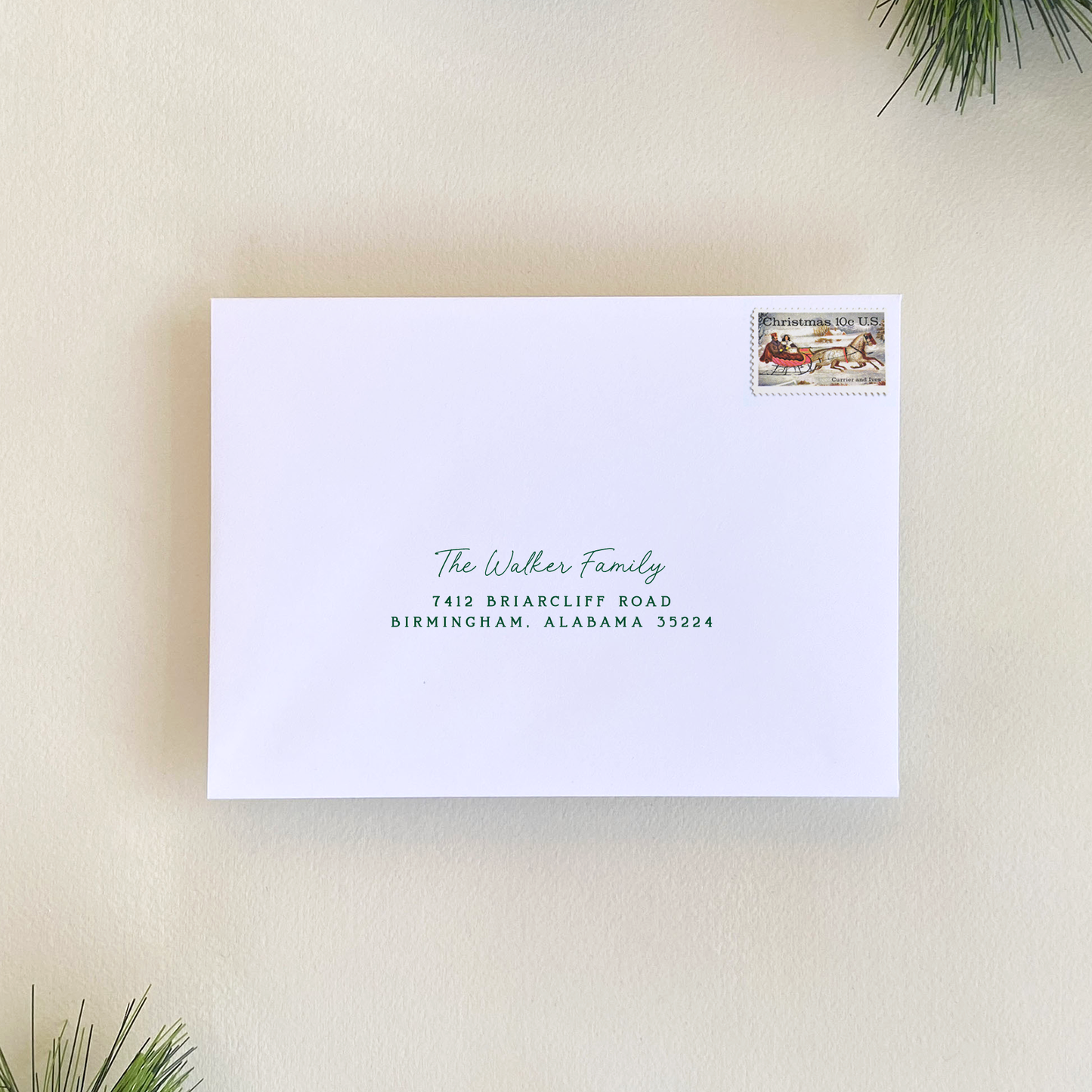 Dotted Pine Holiday Card, Forest - Portrait