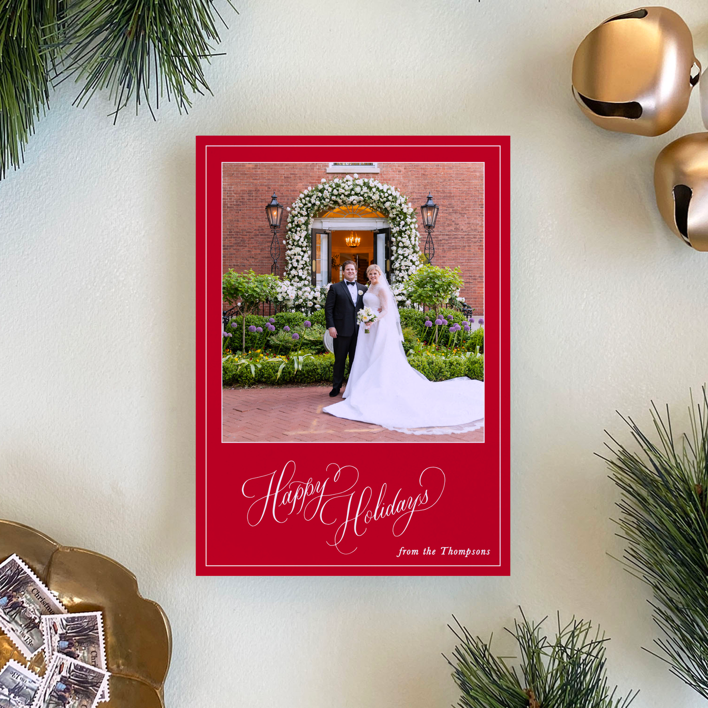 Happy Holidays Holiday Card, Red - Portrait