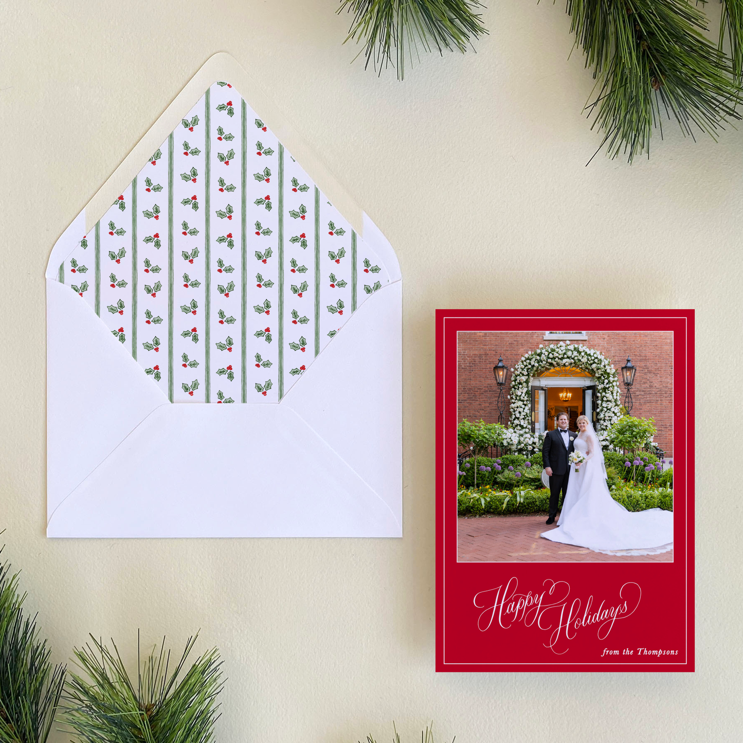 Happy Holidays Holiday Card, Red - Portrait
