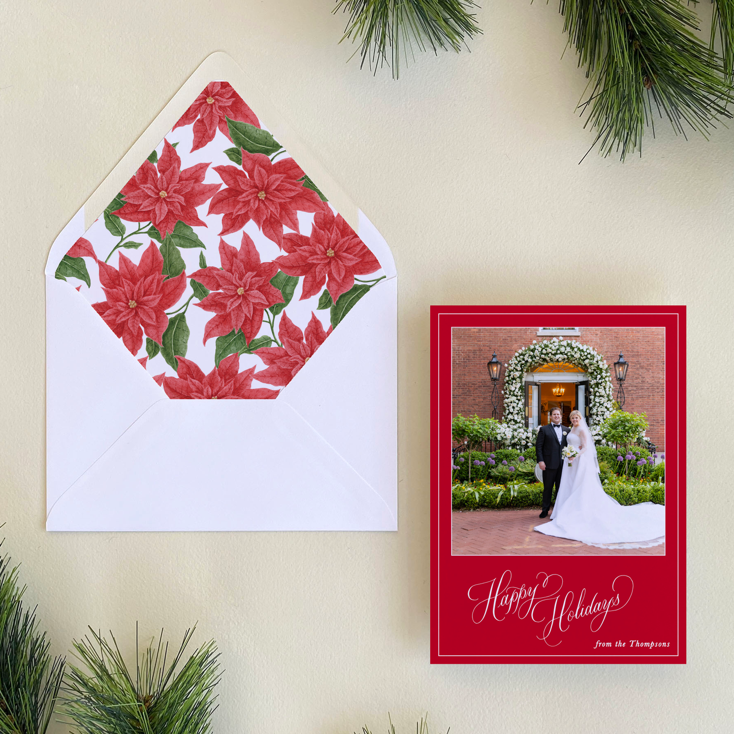Happy Holidays Holiday Card, Red - Portrait