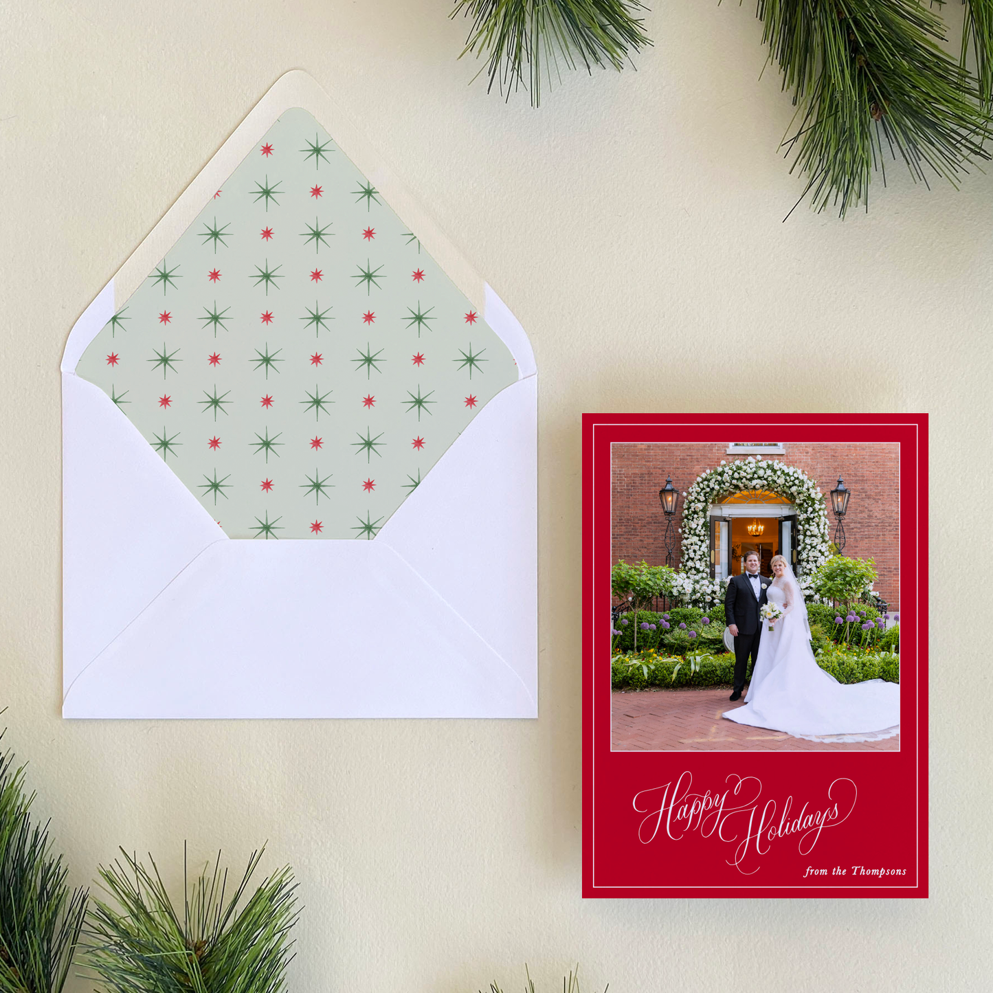 Happy Holidays Holiday Card, Red - Portrait