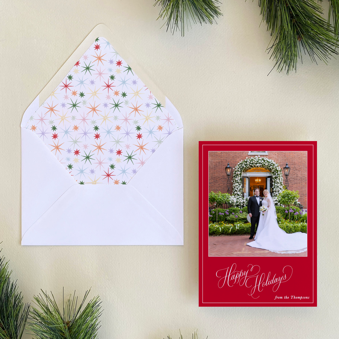 Happy Holidays Holiday Card, Red - Portrait
