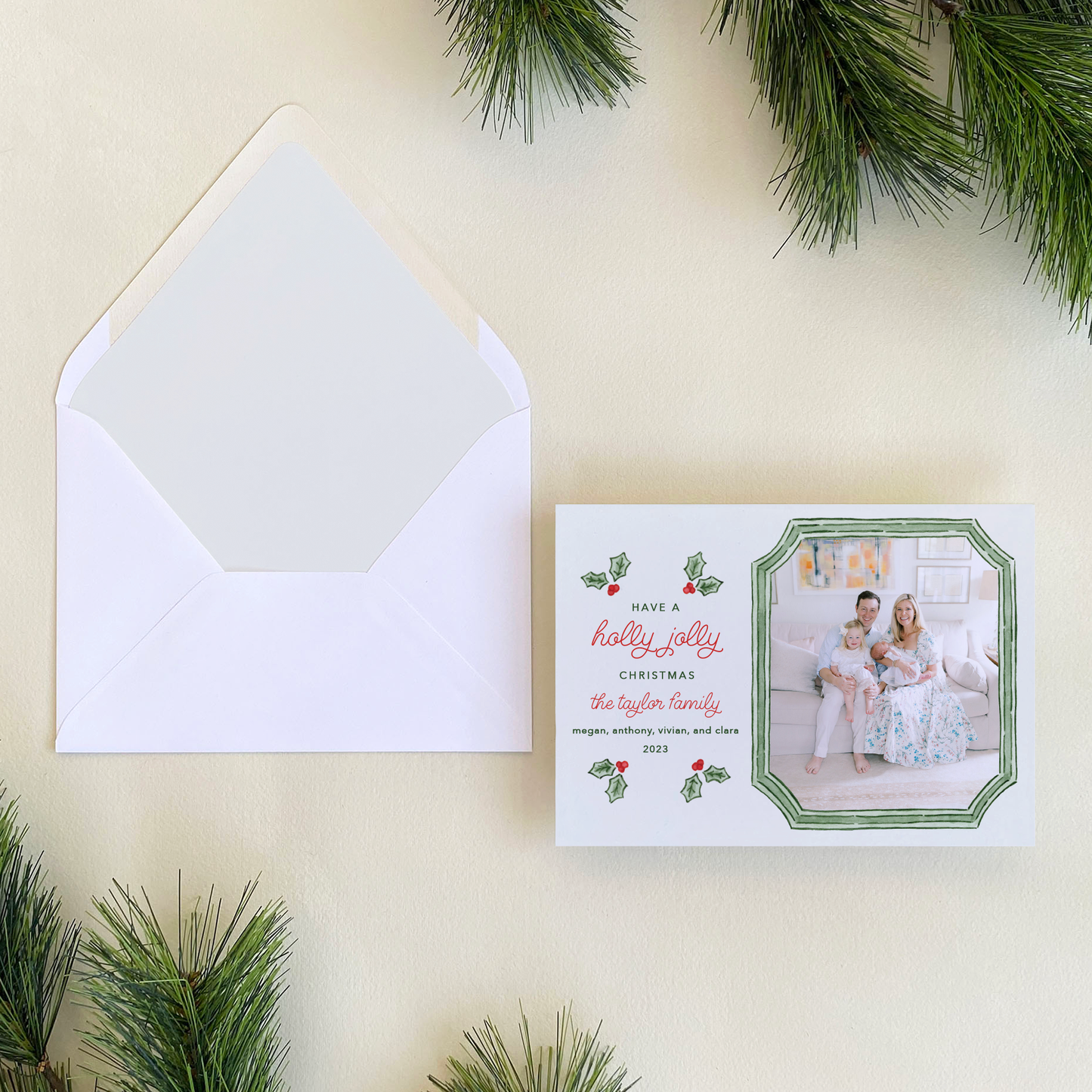 Holly Jolly Holiday Card, Landscape
