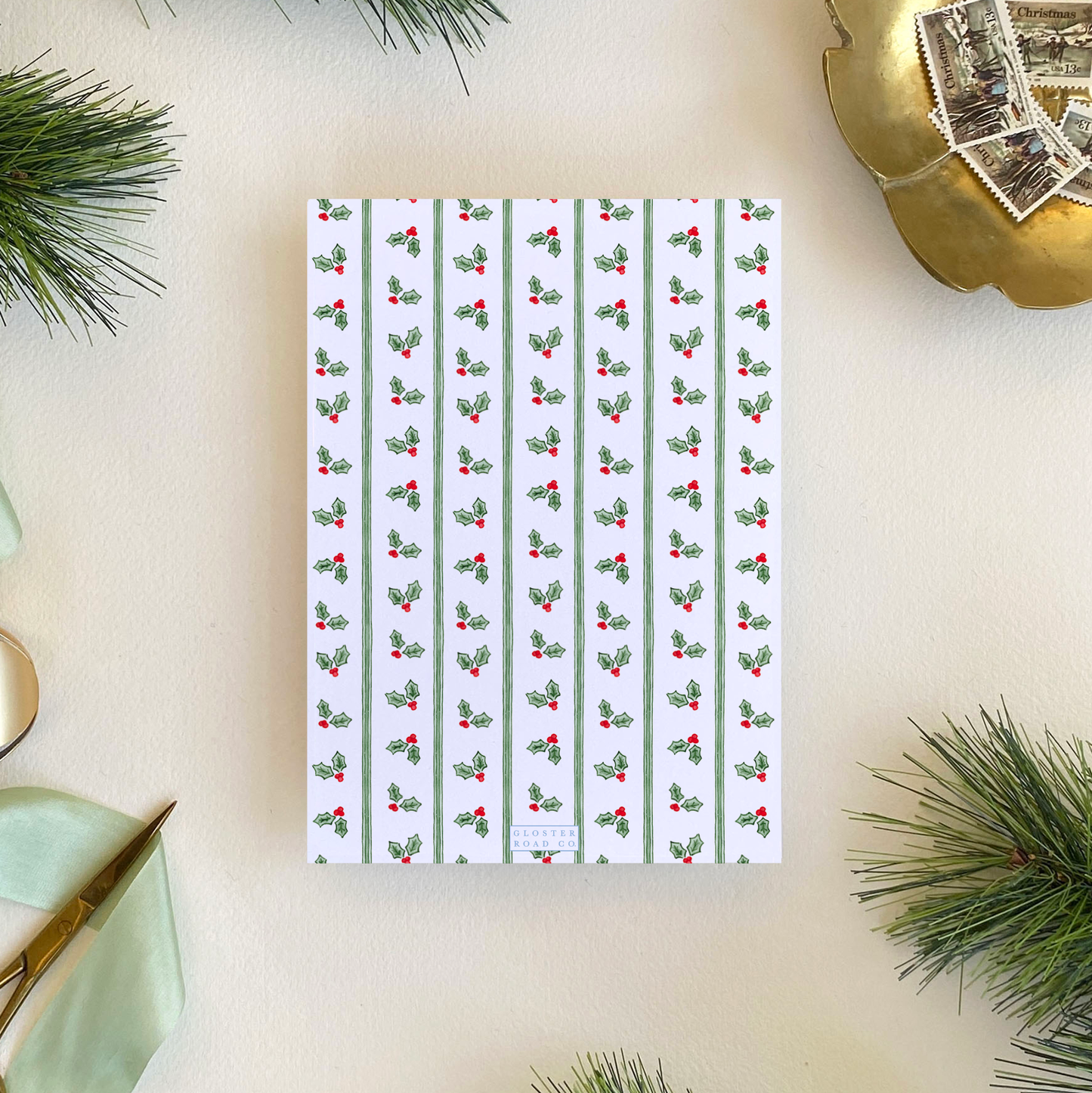 Holly Jolly Holiday Card, Portrait