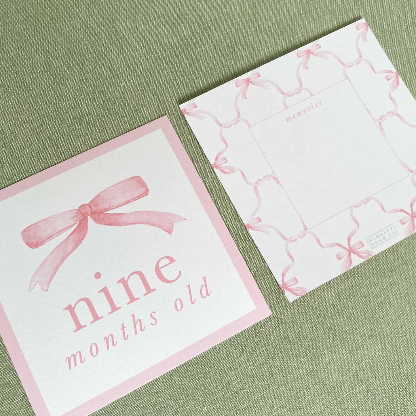 Pink Bow Milestone Cards