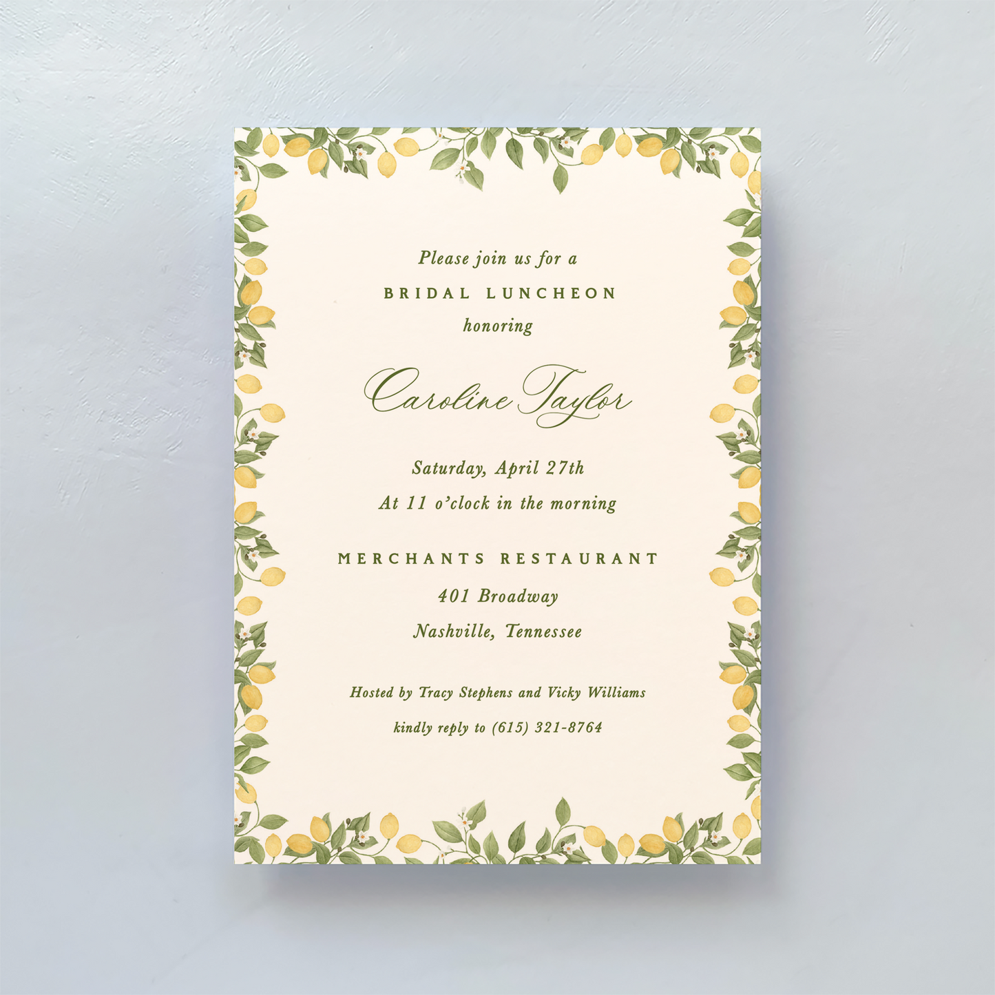 Lemon Blossom Invitation