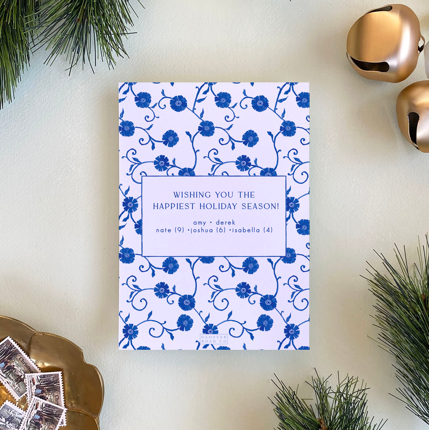 Marguerite Floral Holiday Card, Portrait