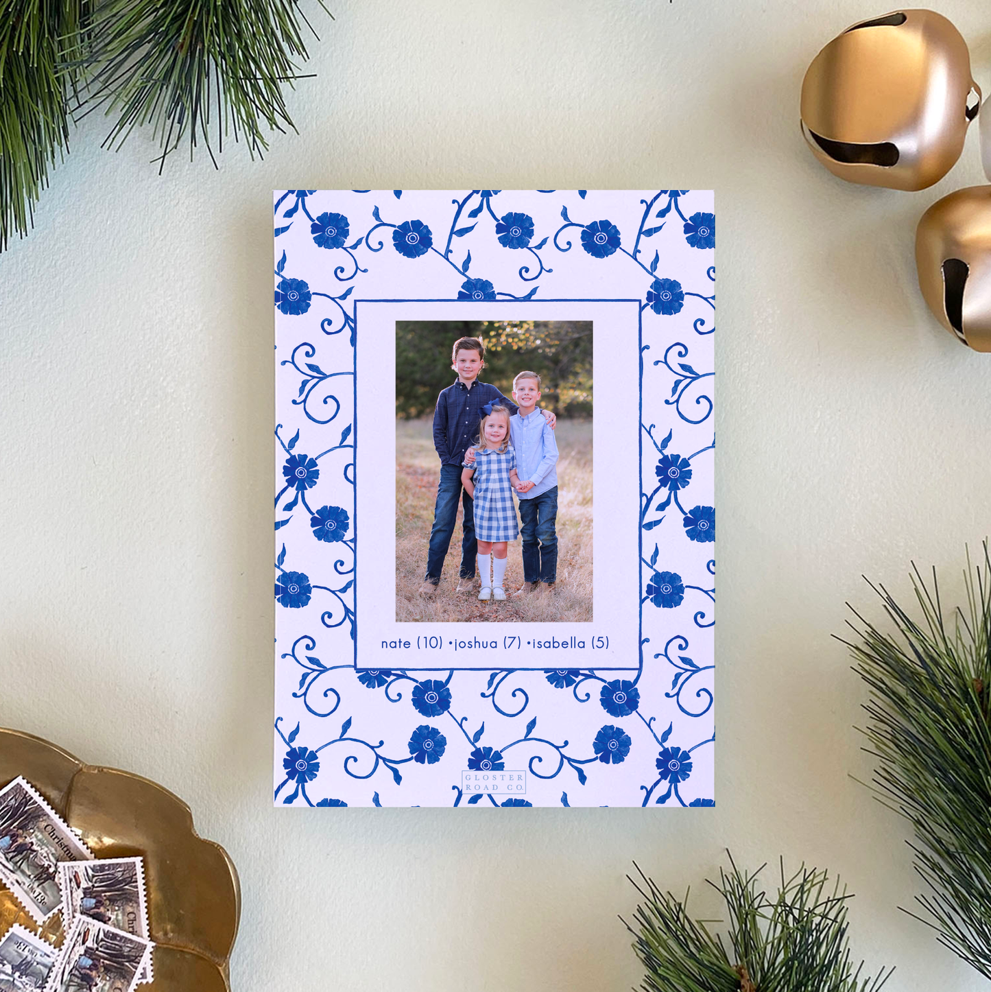 Marguerite Floral Holiday Card, Portrait
