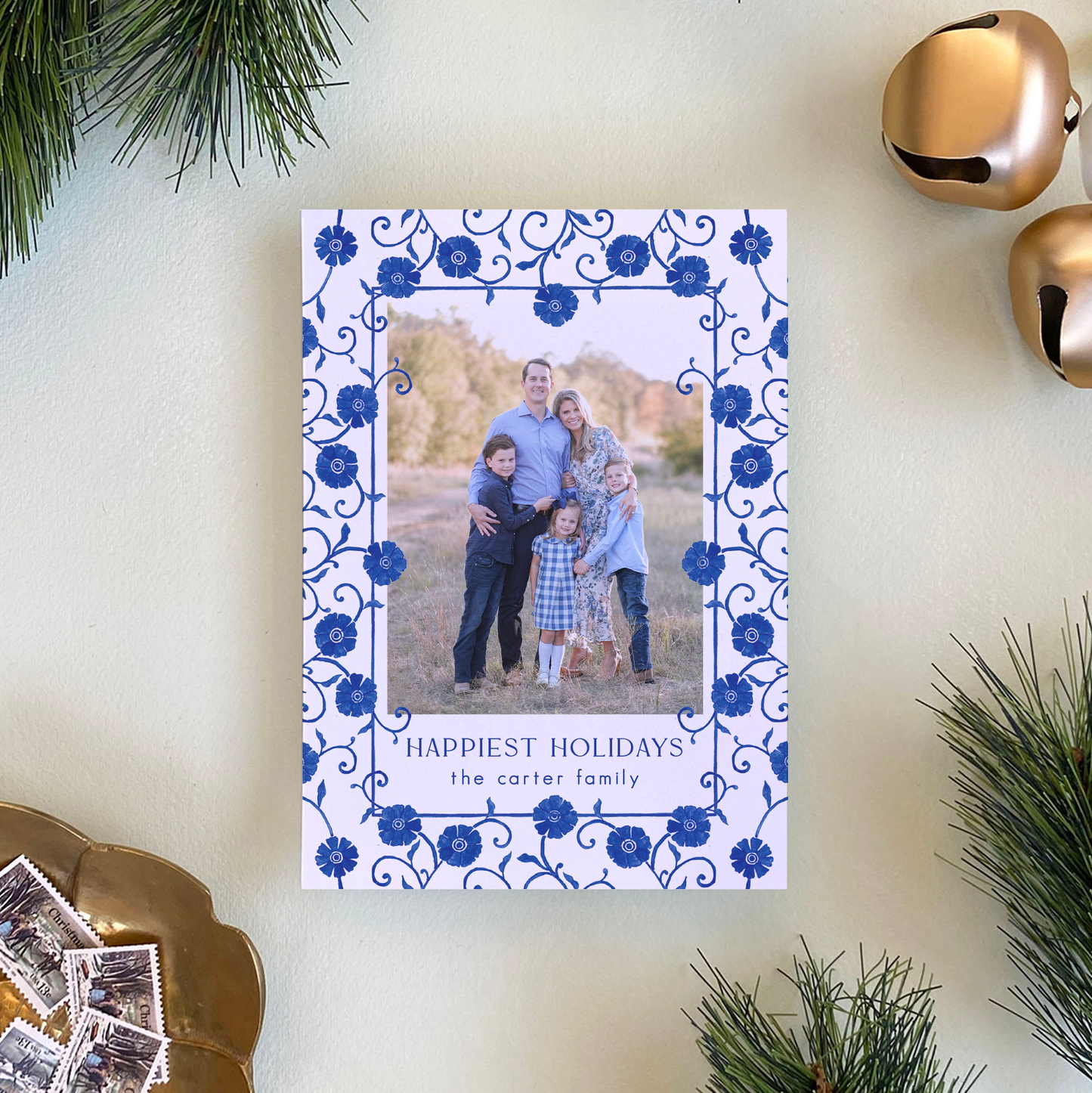 Marguerite Floral Holiday Card, Portrait