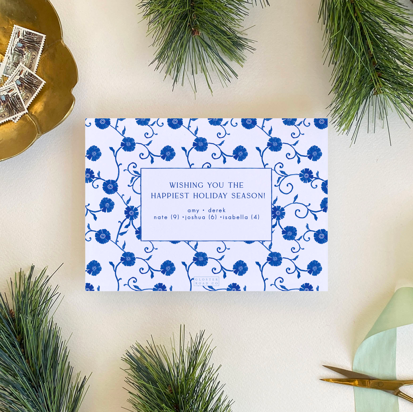 Marguerite Floral Holiday Card, Landscape