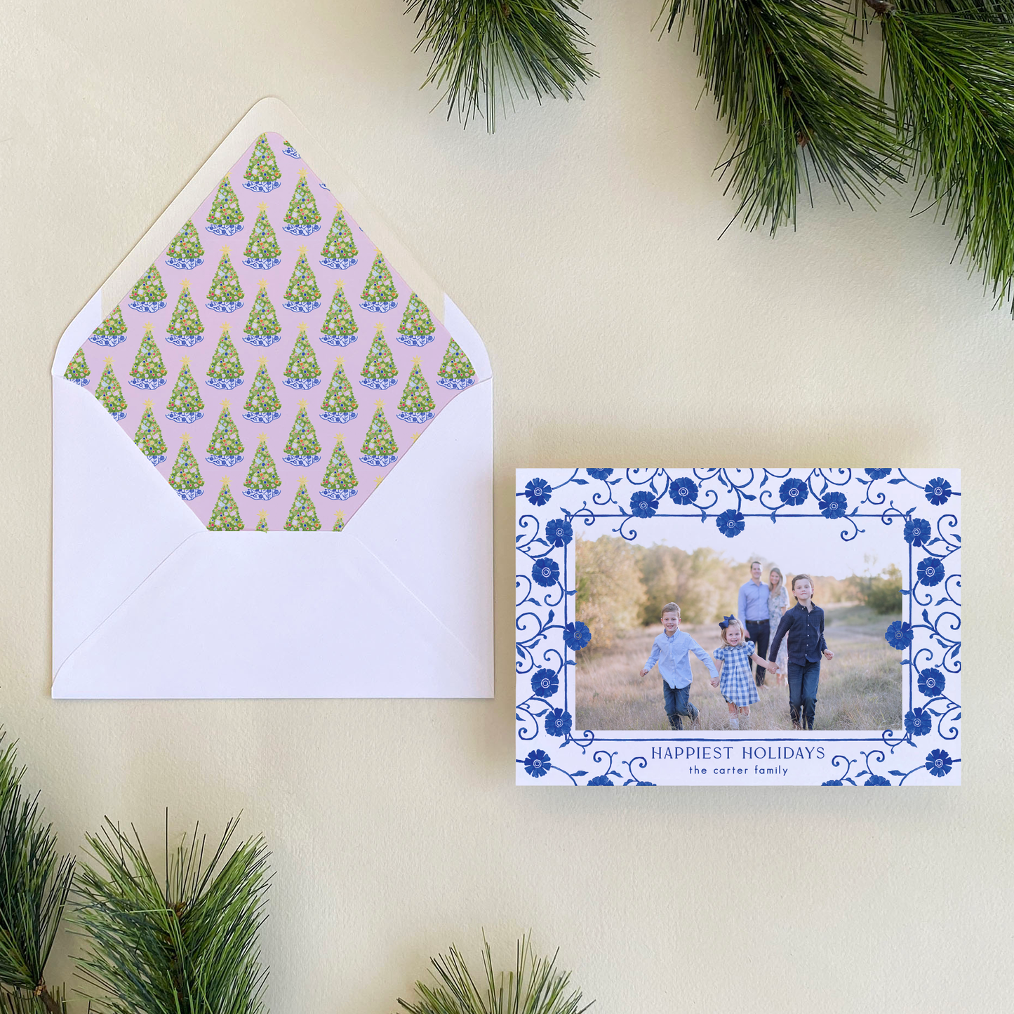 Marguerite Floral Holiday Card, Landscape