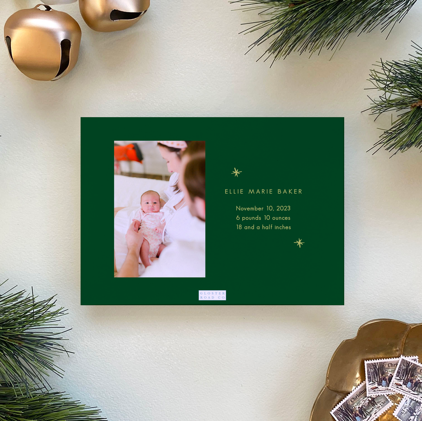 Merry Merry Holiday Card, Forest and Chartreuse - Landscape