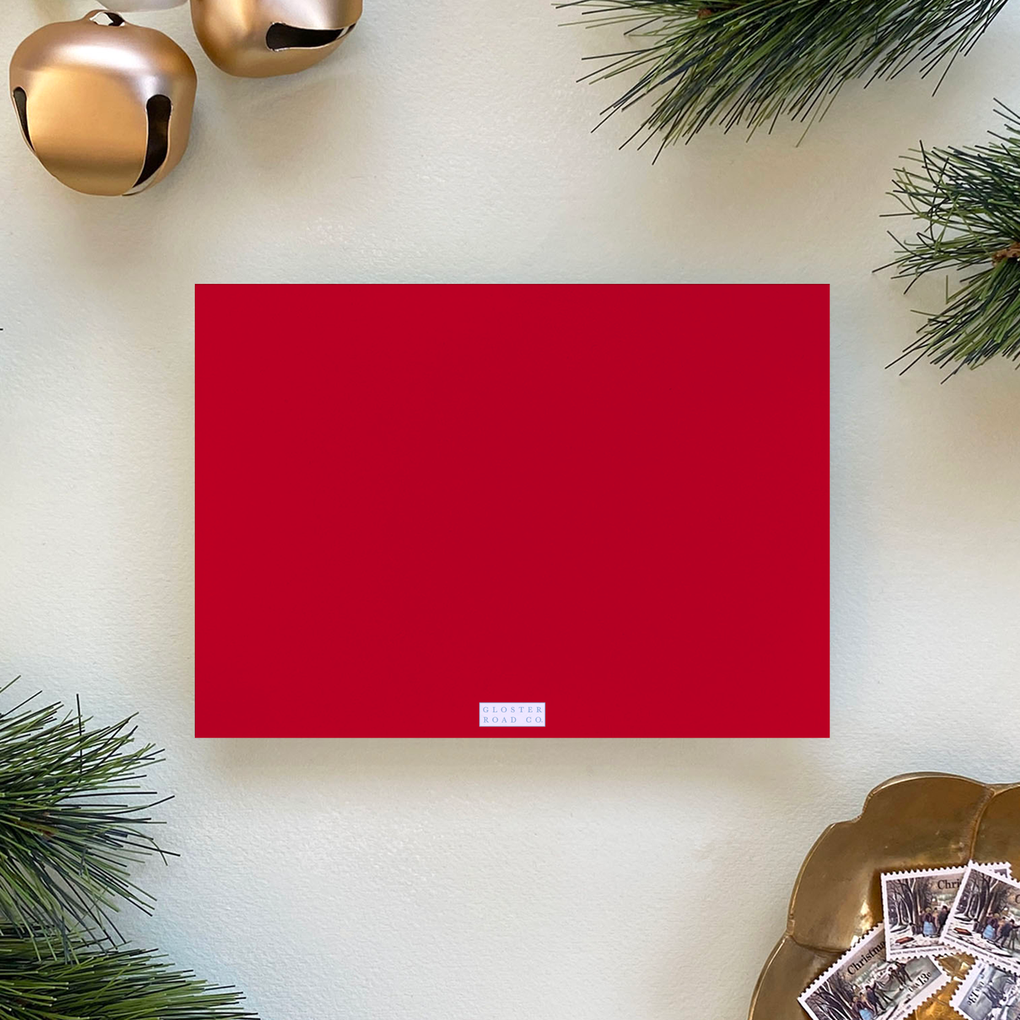 Merry Merry Holiday Card, Red and Pink - Landscape