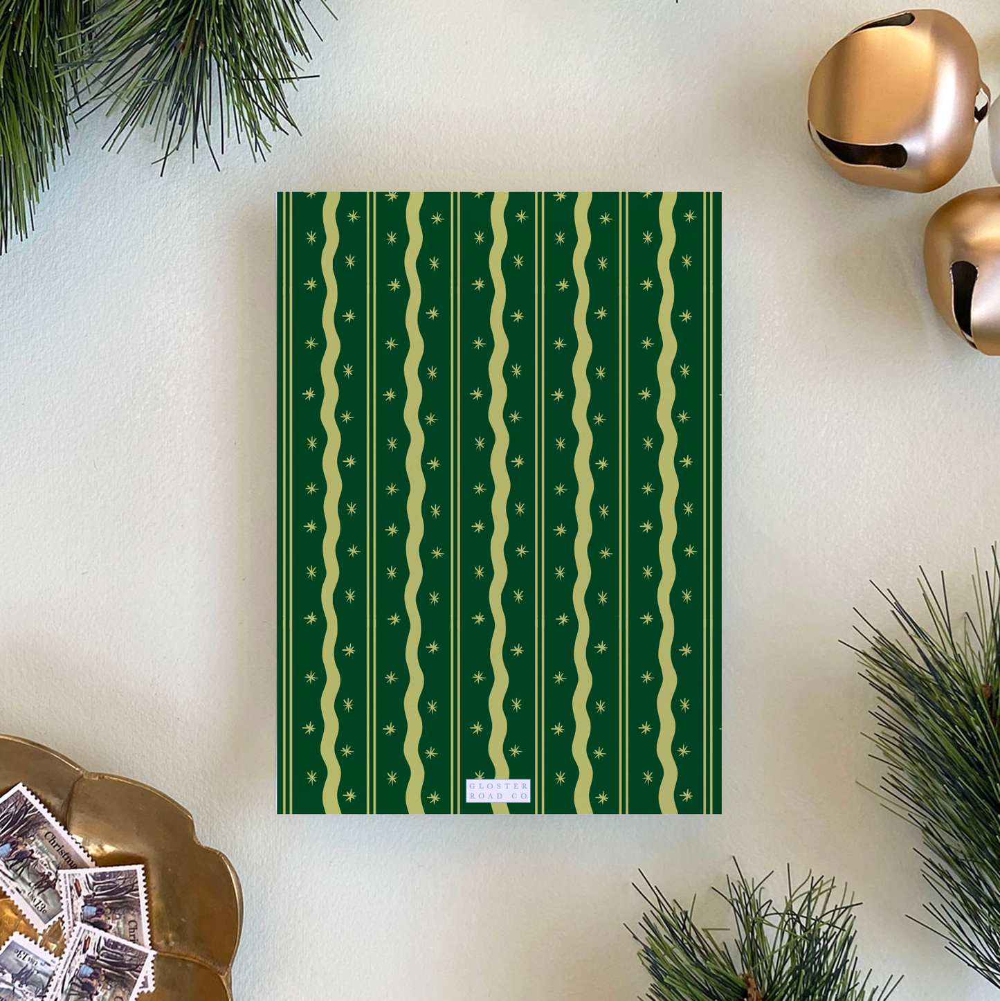Merry Merry Holiday Card, Forest and Chartreuse - Portrait