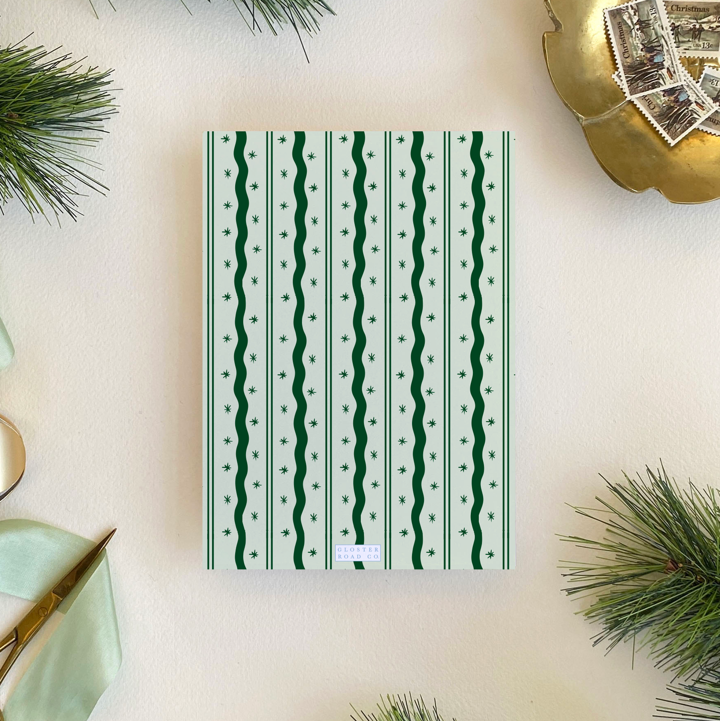Merry Merry Holiday Card, Forest and Pistachio - Portrait