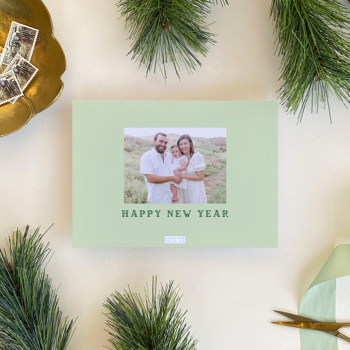Norway Spruce Holiday Card, Landscape