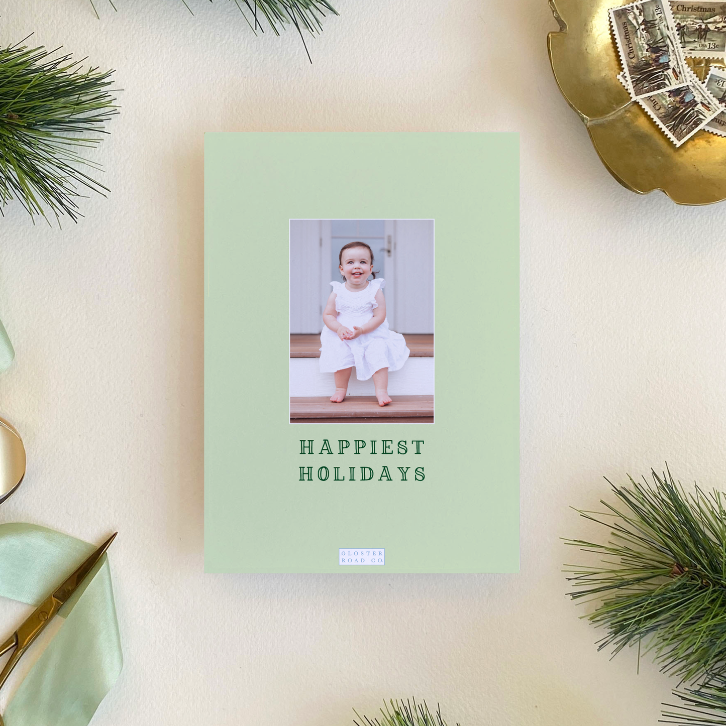 Norway Spruce Holiday Card, Portrait