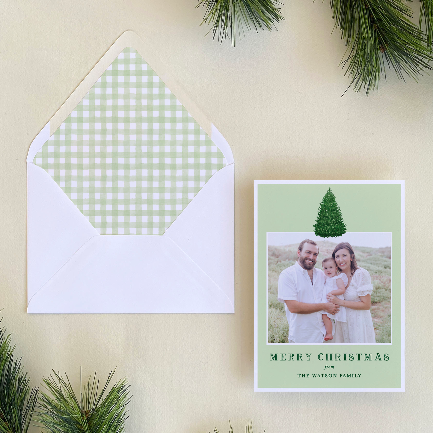 Norway Spruce Holiday Card, Portrait