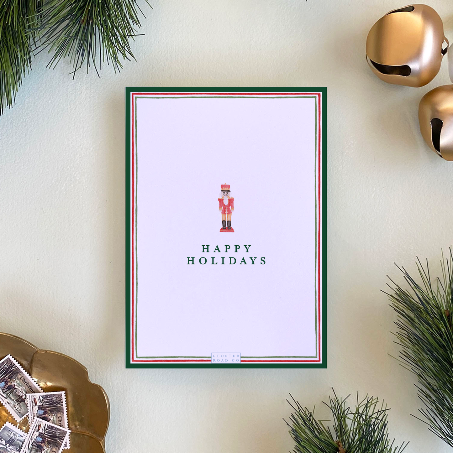 Nutcracker Monogram Holiday Card, Portrait