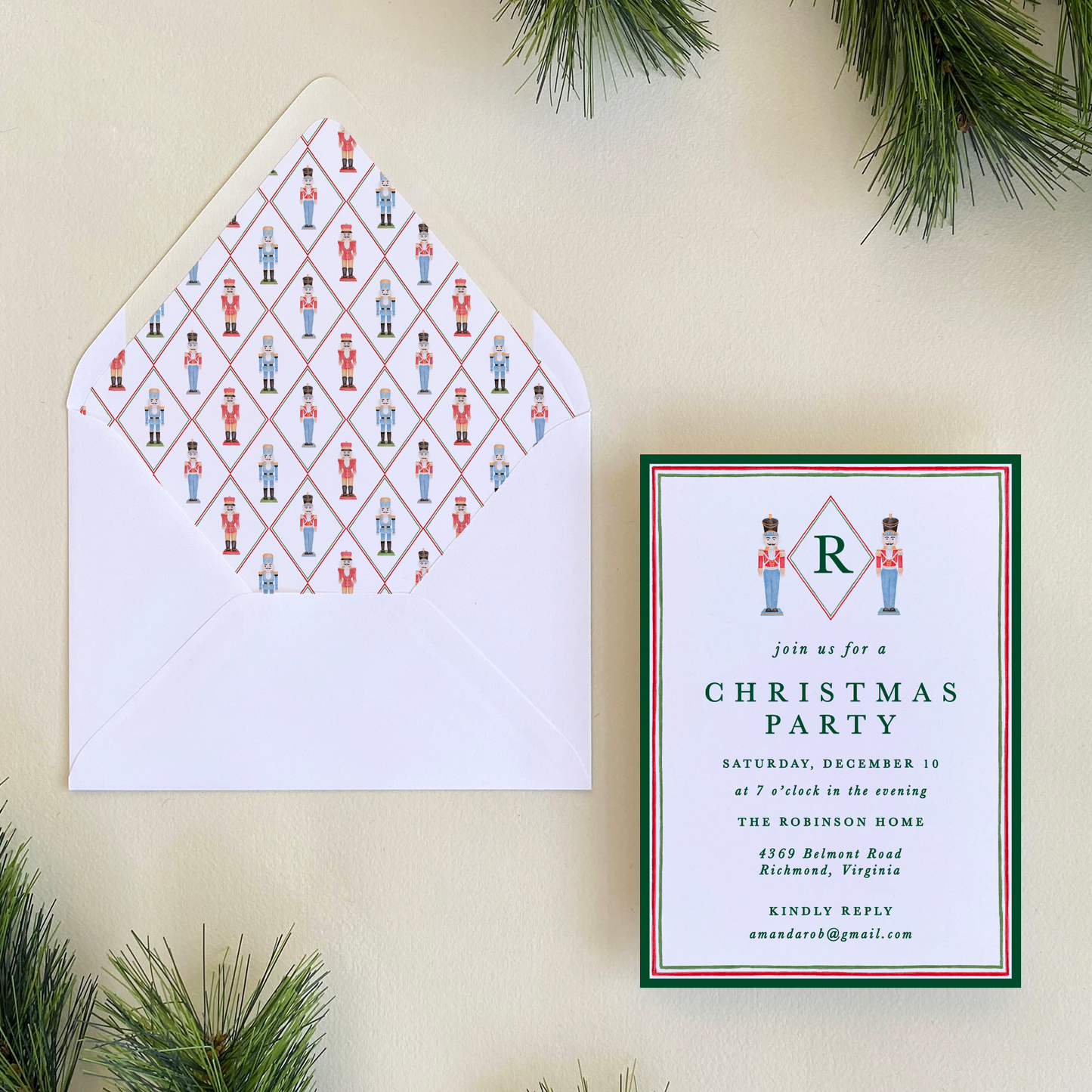Nutcracker Monogram Invitation
