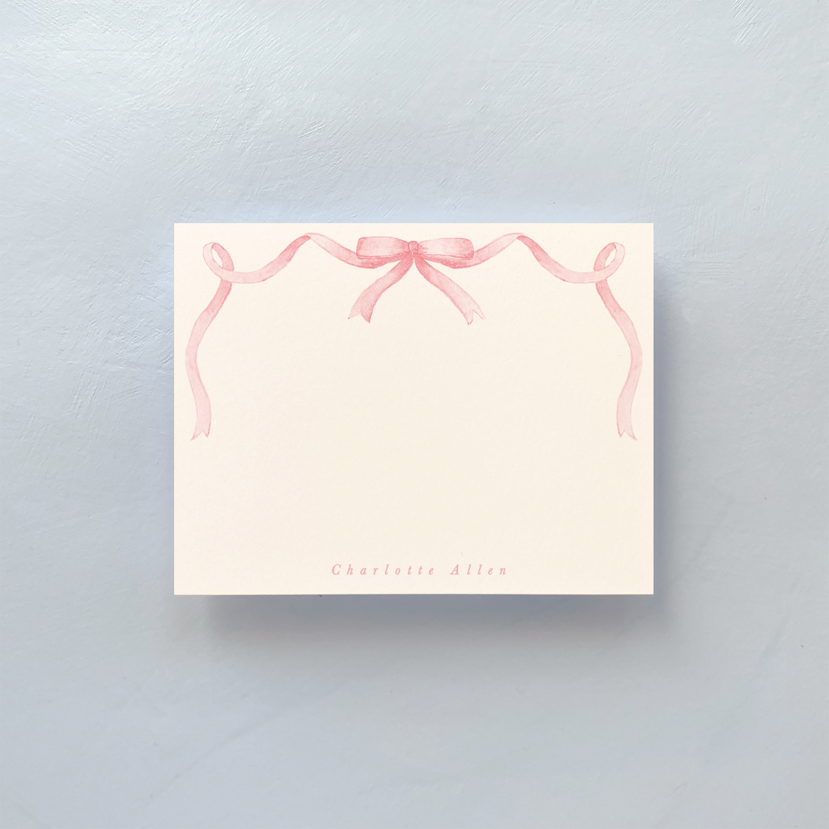 Pink Bow Personalized Notecard Set