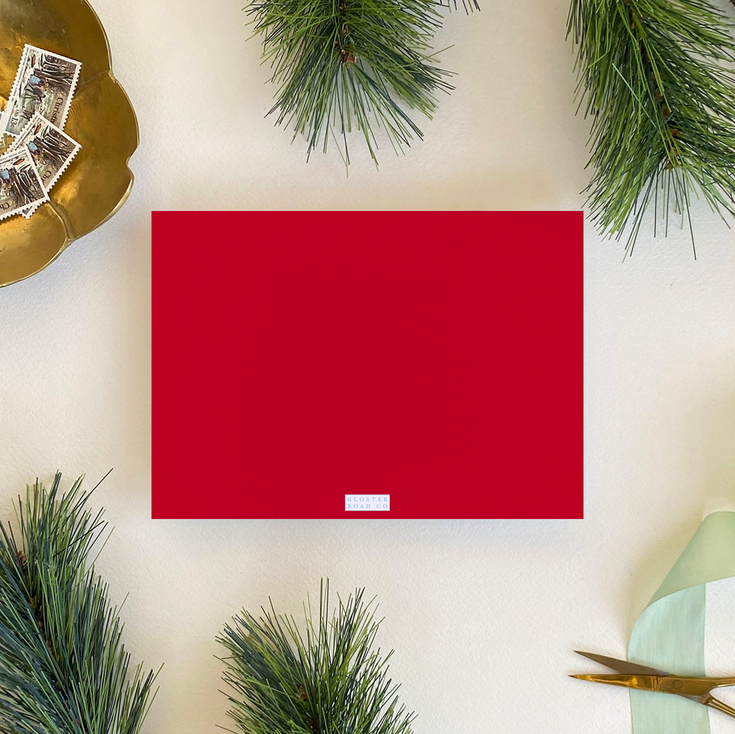 Poinsettia Holiday Card, Landscape