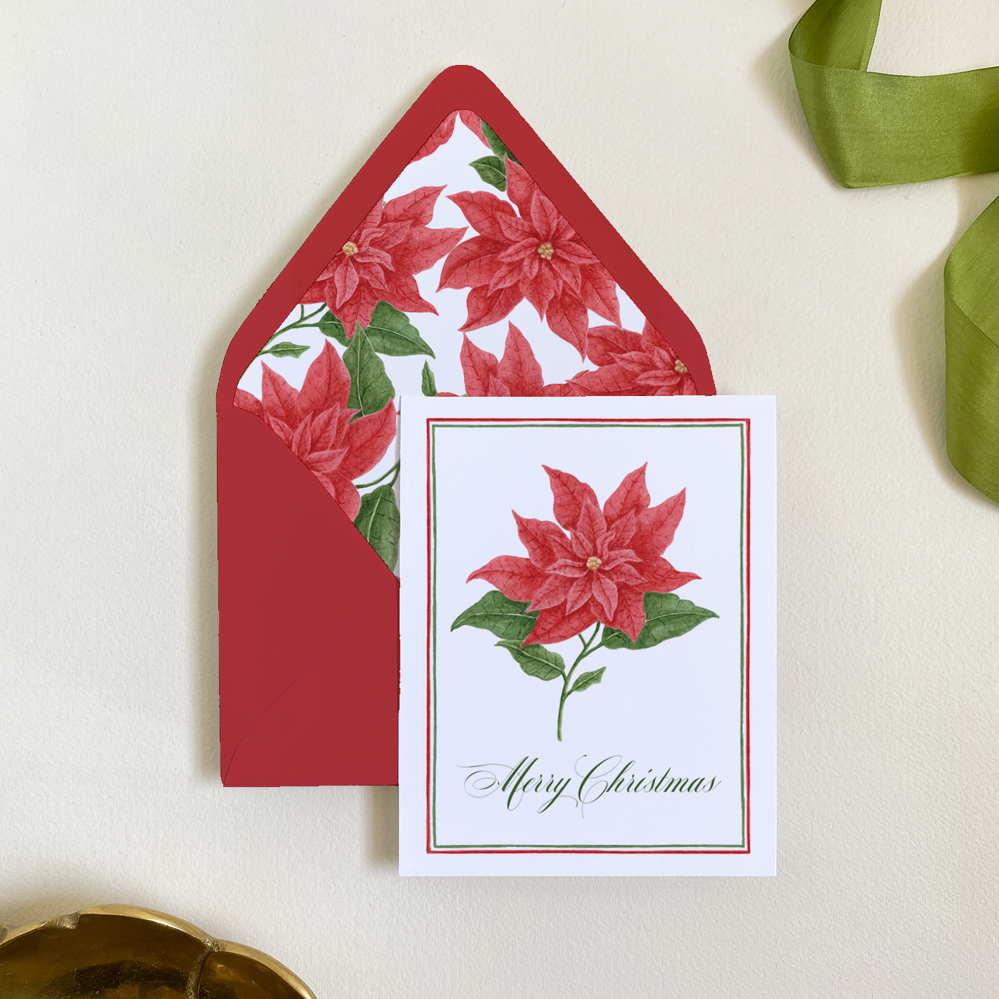 Poinsettia Folded Greeting Card Set